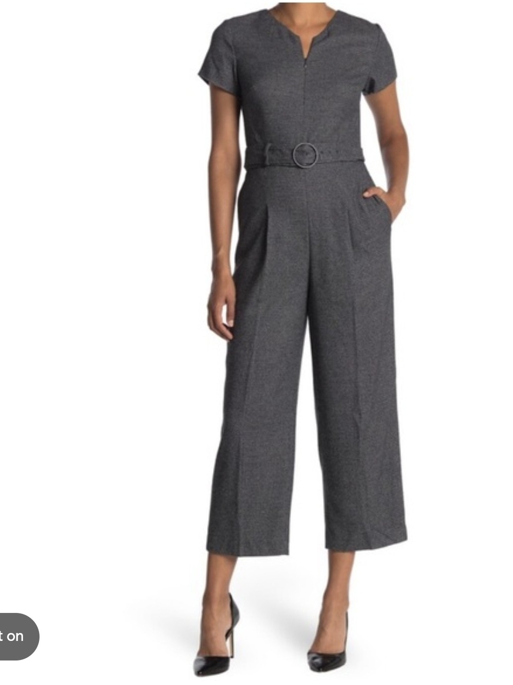 Club Monaco Gray Tailored Short-Sleeve Jumpsuit - Picture 7 of 7
